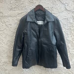 Vintage Monroe & Main Black Leather Jacket Size Womens Small
